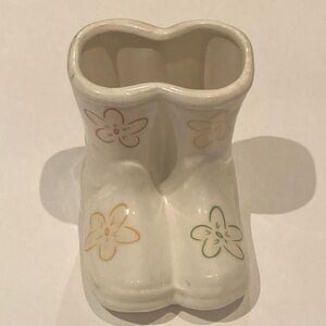Floral Ceramic Boot Vase